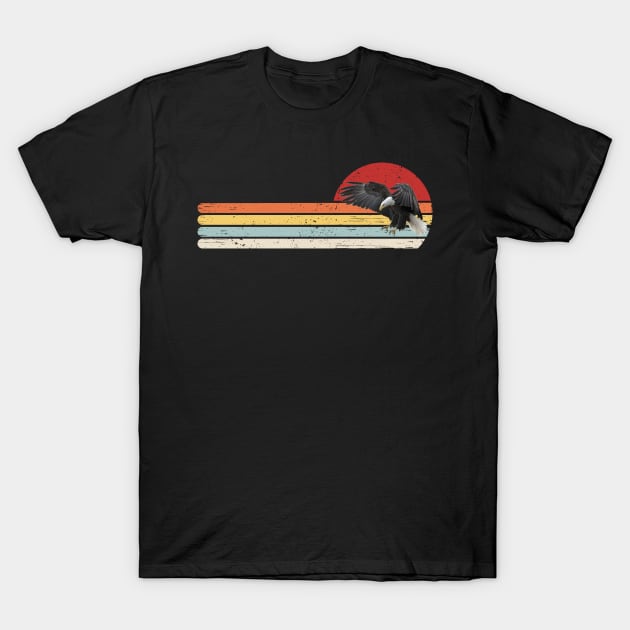 Retro American USA Bald Eagle In Flight Photo T-Shirt by BurunduXX-Factory